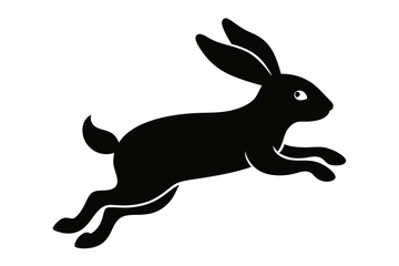 black and white rabbit silhouette, rabbit vector illustration, rabbit silhouette, animal silhouette isolated vector Illustration, png, rabbit  icon, cartoon rabbit