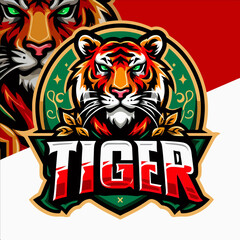 tiger head , tiger face, Angry Tiger head logo design