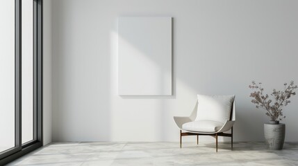 interior design with empty wall, cozy modern interior, living room, scandinavian