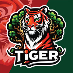 tiger head , tiger face, Angry Tiger head logo design