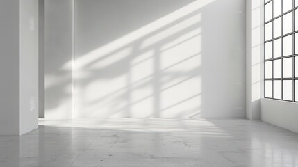 modern industrial interior design space, empty wall for copy space, blank canvas on wall in minimalistic interior, scandinavian interior