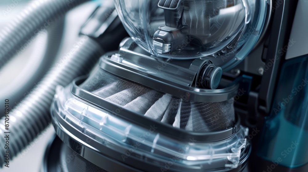 Poster advanced filtration vacuum cleaner with easily removable filter for user-friendly maintenance
