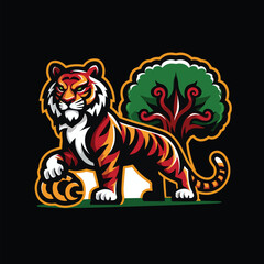 tiger head , tiger face, Angry Tiger head logo design