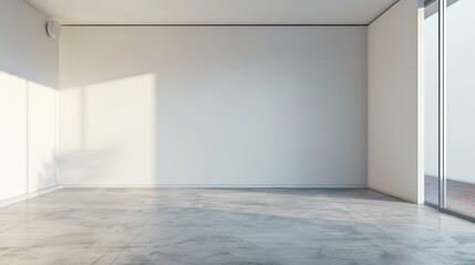 empty wall mockup for canvas wall art template, interior design, minimal blank wall with copy space 