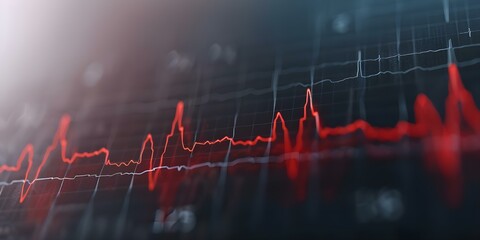 Update Cardiogram banner to visualize hearts electrical activity over time period. Concept Heartbeat Visualization, Electrical Activity Monitoring, Cardiovascular Health, Medical Technology