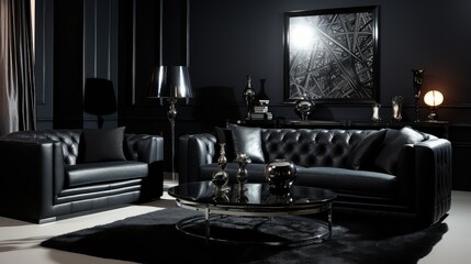 livingroom interior design black