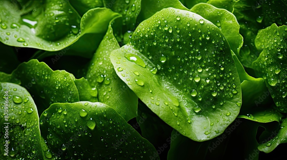 Poster green foliage lettuce salad