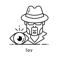 Spy vector  outline Design illustration. Symbol on White background EPS 10 File