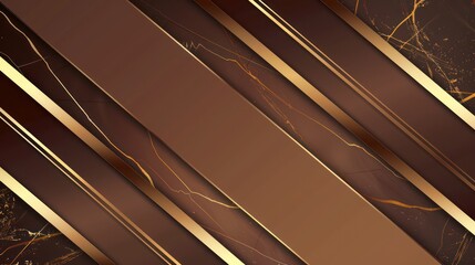 Obraz premium Luxurious brown and gold abstract background with diagonal lines