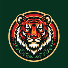 tiger head , tiger face, Angry Tiger head logo design