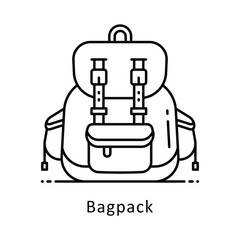 Bag pack vector  outline Design illustration. Symbol on White background EPS 10 File