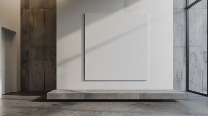 Fototapeta premium modern interior design with empty canvas on wall copy space for wall art