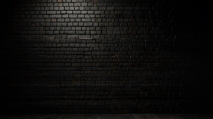 Black brick wall dark background for design