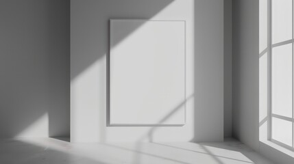 modern interior design with empty canvas on wall copy space for wall art