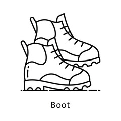 Boot vector  outline Design illustration. Symbol on White background EPS 10 File