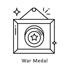 War Medal vector  outline Design illustration. Symbol on White background EPS 10 File