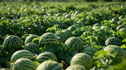 watermelons grow in the field