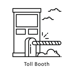 Naklejka premium Toll Booth vector outline Design illustration. Symbol on White background EPS 10 File