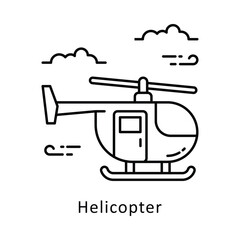 Helicopter vector  outline Design illustration. Symbol on White background EPS 10 File