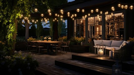 Obraz premium patio elegant black lights