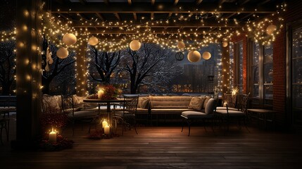 Obraz premium decorated transparent background christmas lights