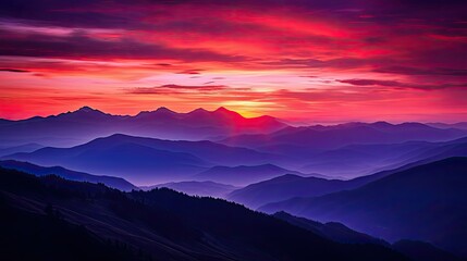 Obraz premium pink purple landscape