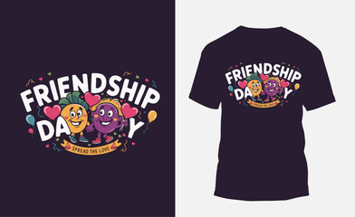 Friendship Day T Shirt Design, Vector