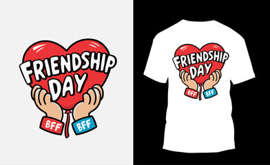 Friendship Day T Shirt Design, Vector