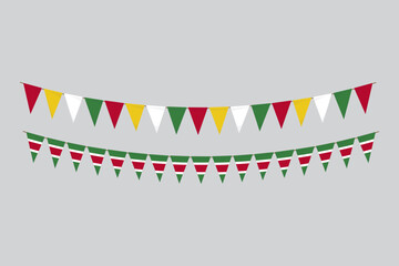 Obraz premium Flags isolated. Suriname paper bunting. flags birthday, anniversary, celebrate event.