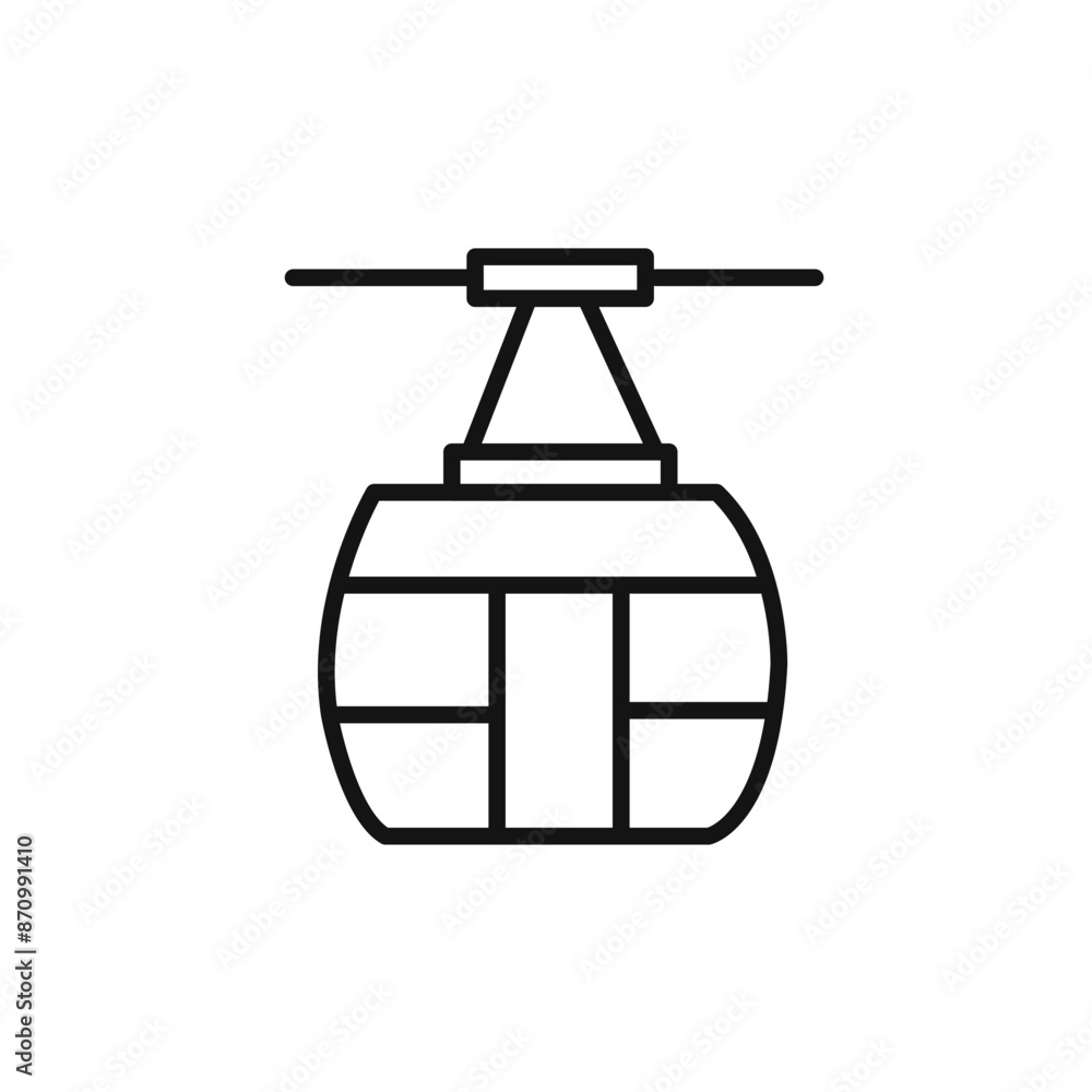 Poster aerial tramway icon vector set collection for web
