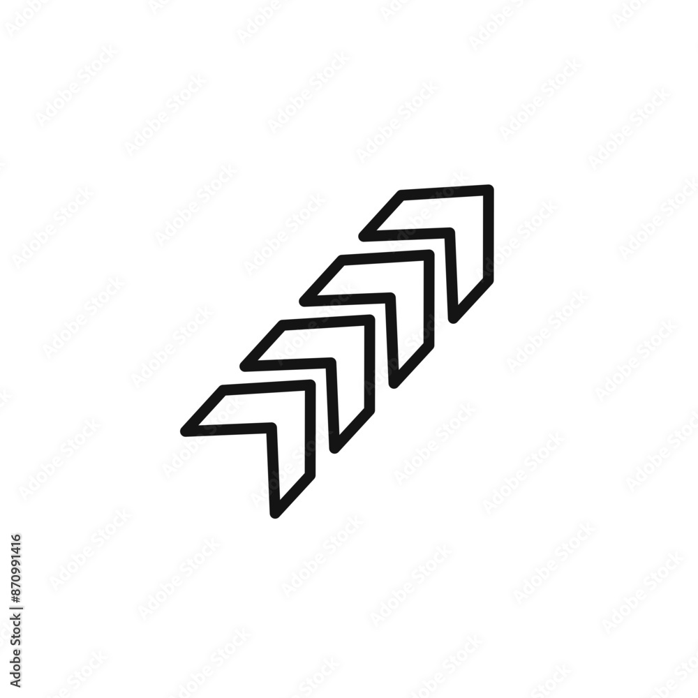 Poster arrow chevron icon vector set collection for web