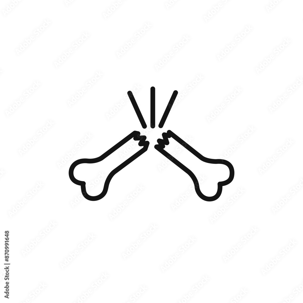 Poster broken bone icon vector set collection for web
