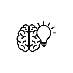 Brain idea icon vector set collection for web