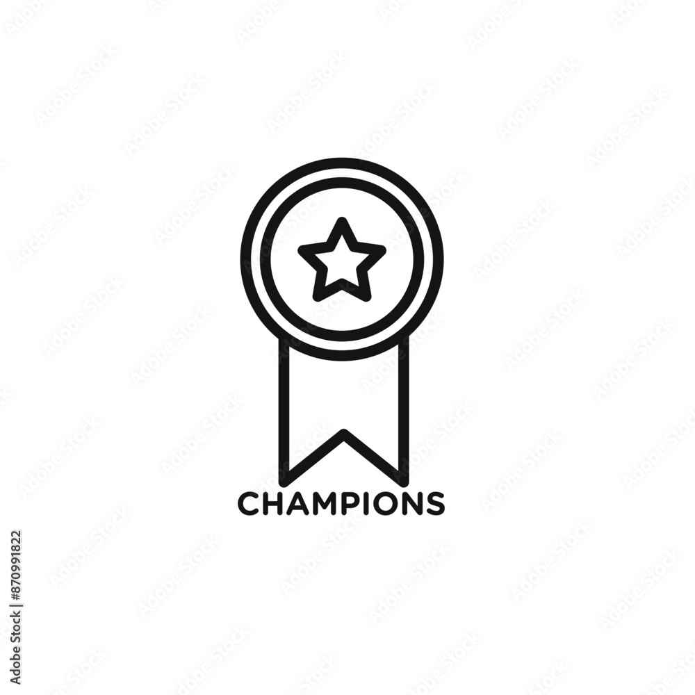 Poster champion icon vector set collection for web