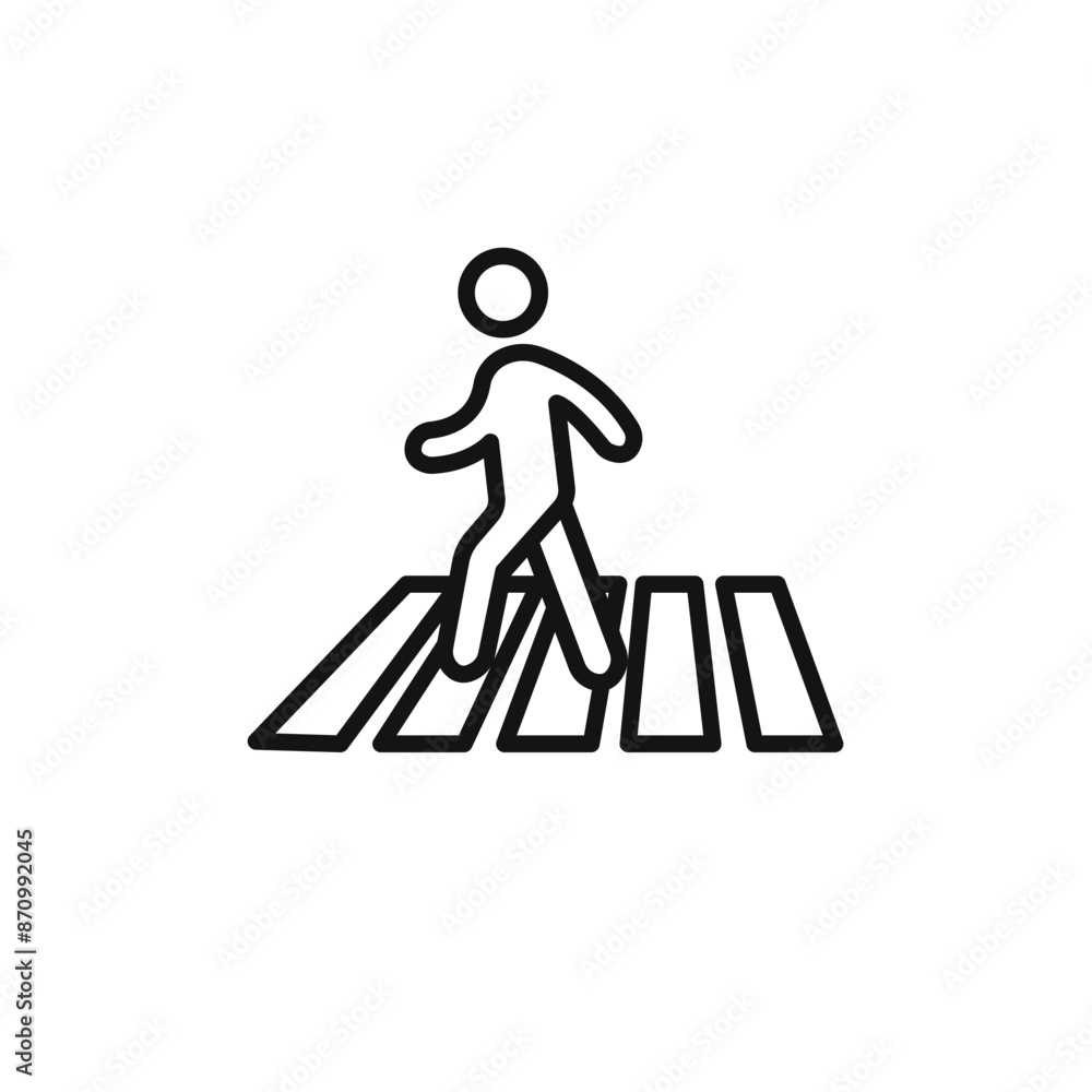 Poster crosswalk icon vector set collection for web