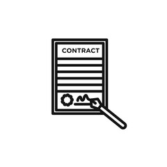 Contract signing icon vector set collection for web