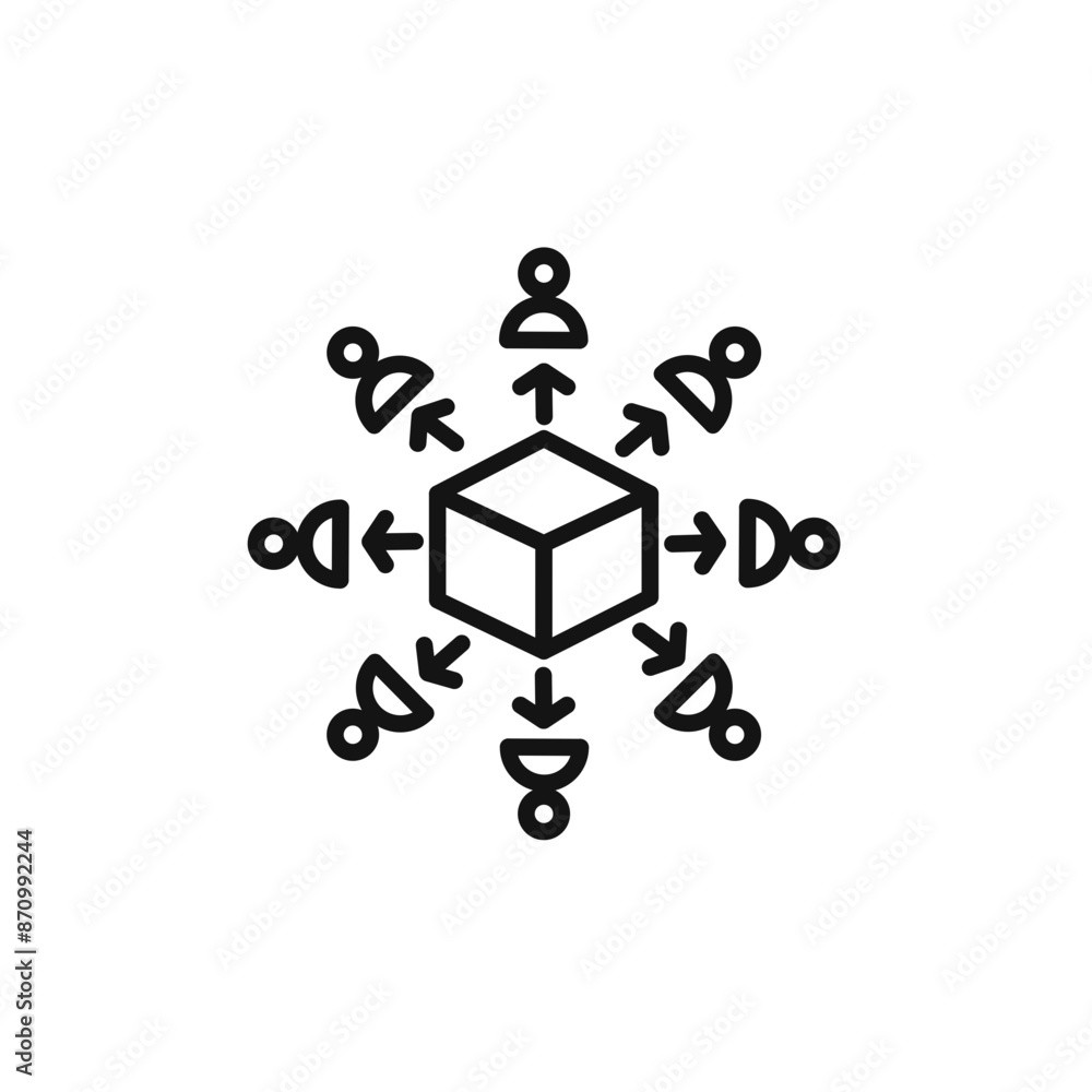Poster distribution icon vector set collection for web