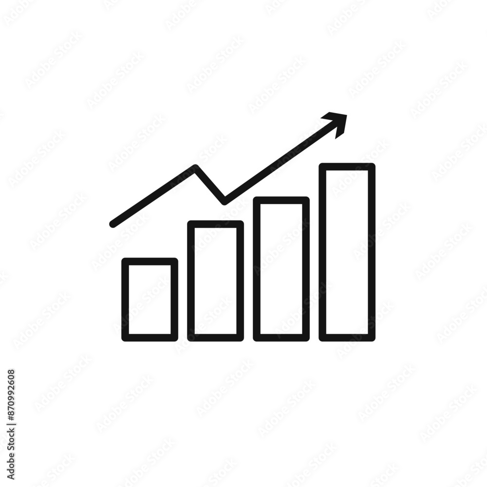 Poster growth arrow bars icon vector set collection for web