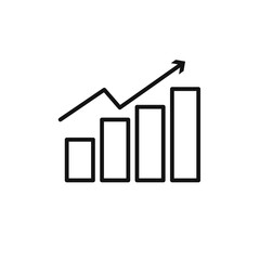 growth arrow bars icon vector set collection for web