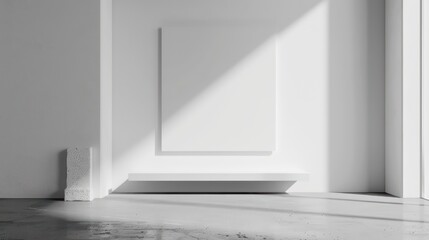 Fototapeta premium interior room concept with empty canvas for wall art, copy space