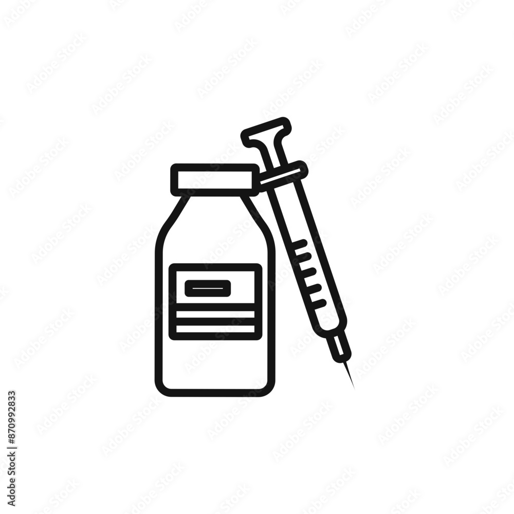 Poster injection vial icon vector set collection for web