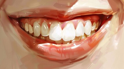 Bocca ripresa in primo piano di donna con denti bianchi smaglianti