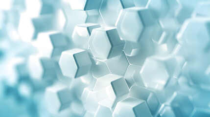 Bright white and blue hexagon medical background, low contrast, gentle and calming feel design
