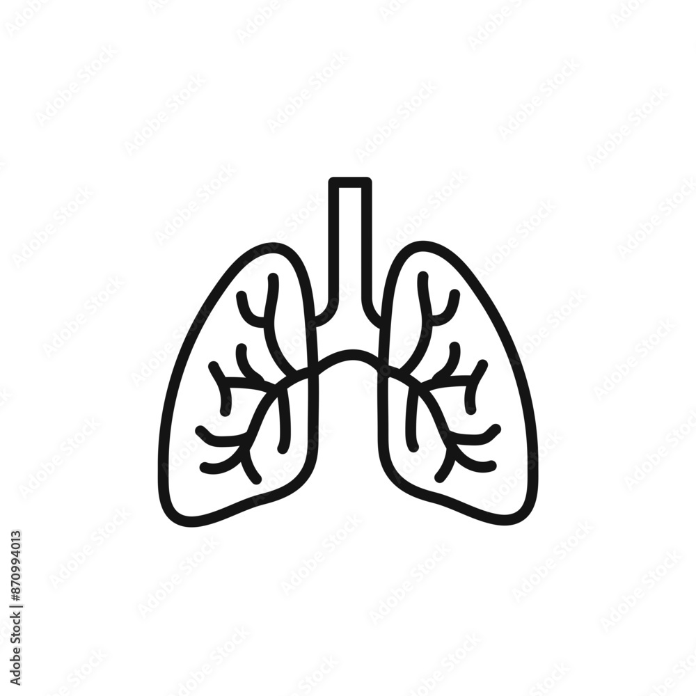 Poster lungs icon vector set collection for web