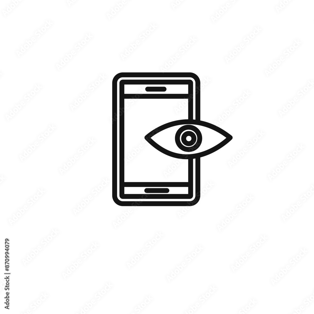Poster mobile eye icon vector set collection for web