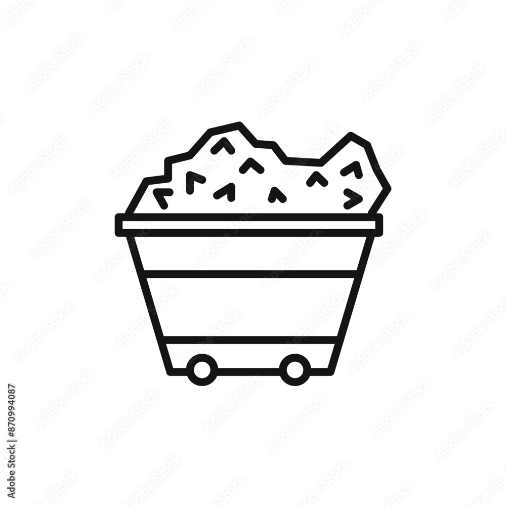 Poster mining cart icon vector set collection for web