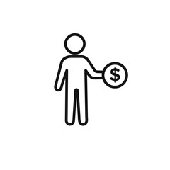 Man take money credit icon vector set collection for web