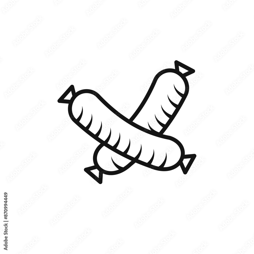 Poster sausages icon vector set collection for web