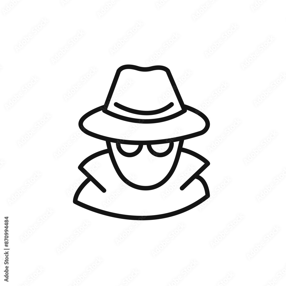 Poster secret agent icon vector set collection for web