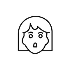 Shocked Girl icon vector set collection for web